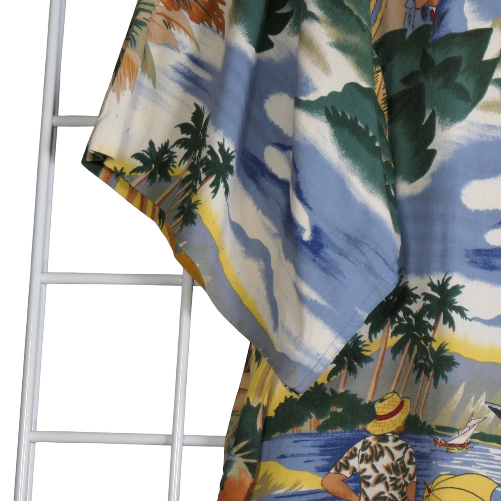 Vintage Reyn Spooner Trans Pacific Airlines Shirt Mens XL Blue Aloha Tropical - Picture 6 of 14